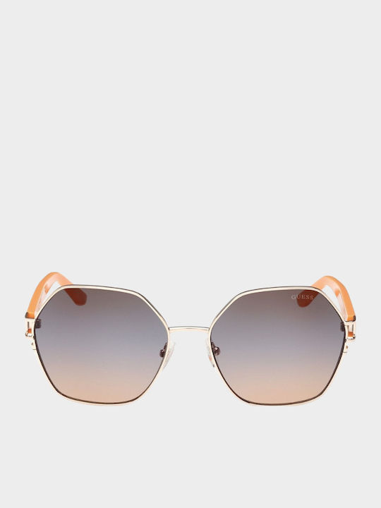 Guess Damen Sonnenbrille mit Gold Metall Gestell und Gray Verlaufsfarbe Linse GU7913 32B