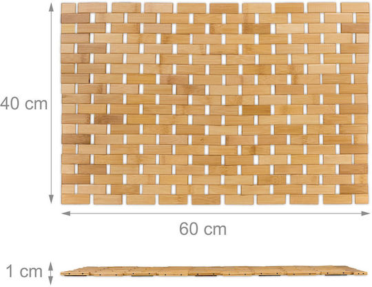 Relaxdays Wooden Bath Mat 10049901 Light Brown 40x60 cm