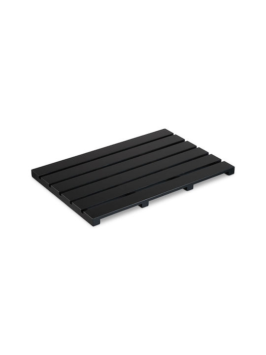 Relaxdays Covoraș De Baie Din Lemn 10048738 Negru 54x36cm