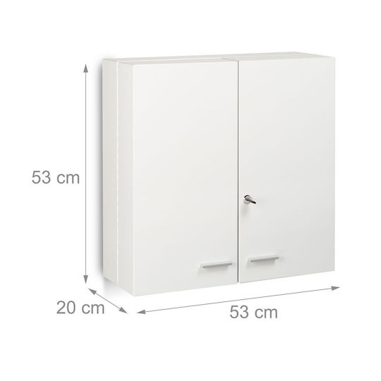 Relaxdays Dulap De Baie 53x20x53cm Alb