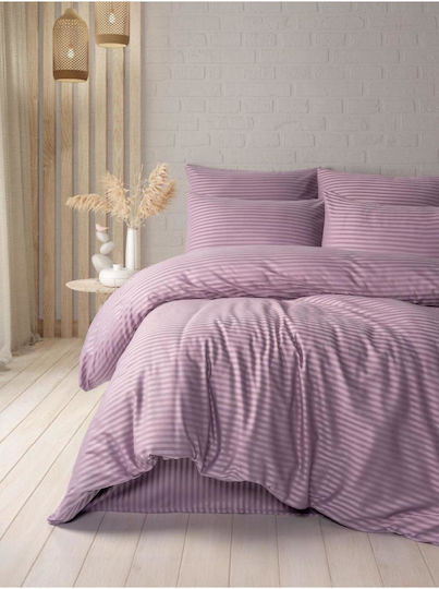 SteweHome Σετ Διπλή 200x220cm Stewehome Σετ Σεντονιών Παπλωματοθήκης Από Βαμβακερό Σατέν Για Διπλό Κρεβάτι 200x220 Cm · Ste-027964-v63323