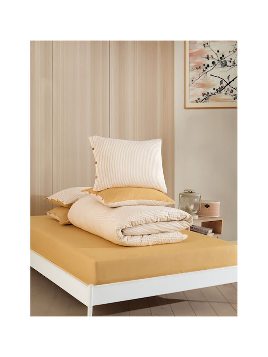 SteweHome Duvet Cover Set 200x220cm Double With 2 Pillowcases Yellow