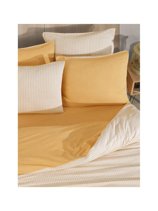 SteweHome Duvet Cover Set 200x220cm Double With 2 Pillowcases Yellow