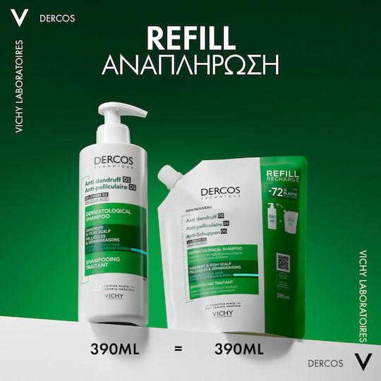 Vichy Dercos Попълване Шампоан against Dandruff for Нормален Hair 1x390ml
