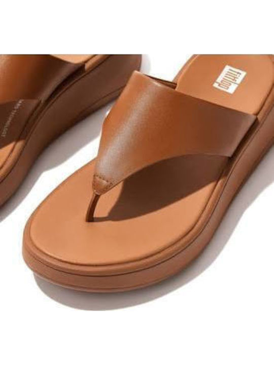 Leather Women's Flat Sandals Brown