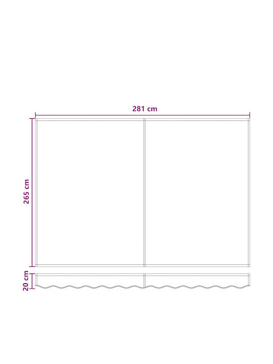 vidaXL Τέντα Βεράντας με Led Καφέ 3x2.5m