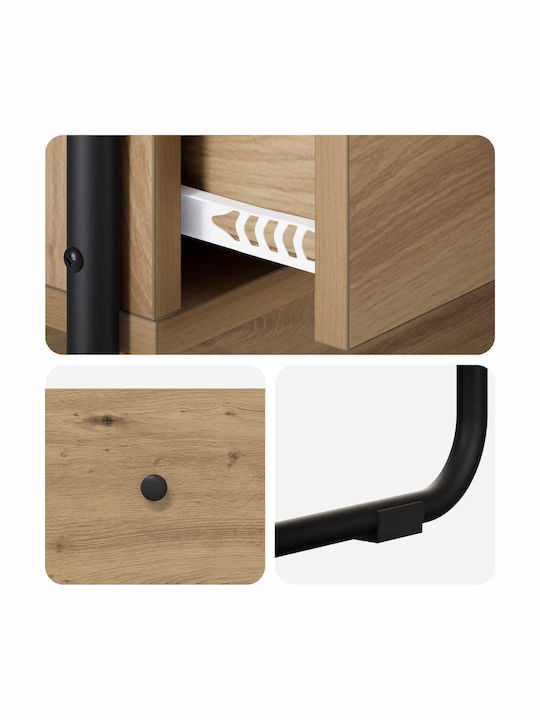 vidaXL Konsolentisch Aus Holz Und Metall Eiche M80xB40xH75cm