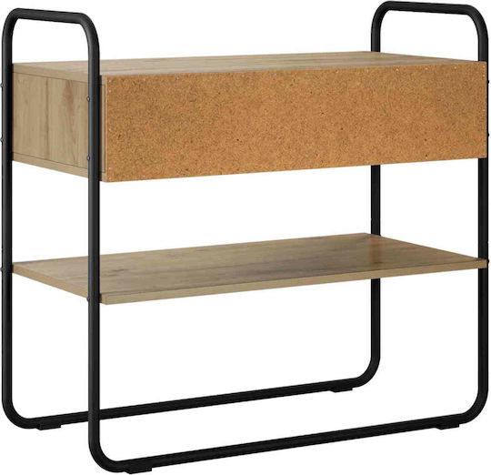 Consolă din Lemn și Metal Stejar L80xl40xÎ75cm