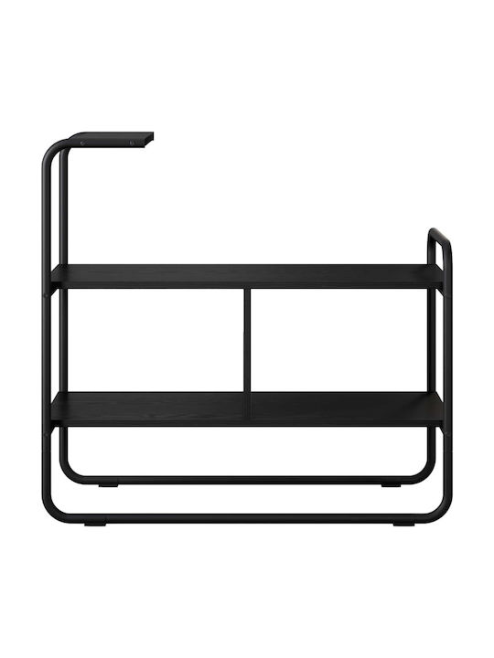 Console Table Wood & Metal Black Oak L80xW35xH75cm