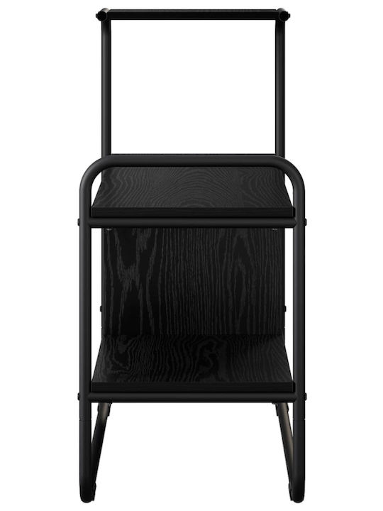 Console Table Wood & Metal Black Oak L80xW35xH75cm