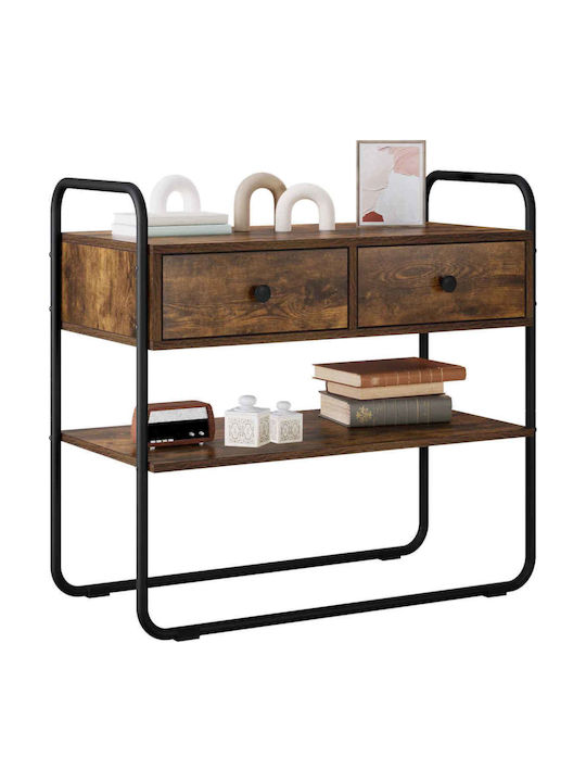 vidaXL Konsolentisch aus Holz und Metall Rauchholz Eichenholz M80xB40xH75cm