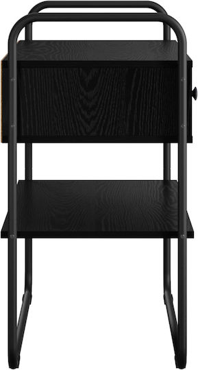 vidaXL Konsolentisch Aus Holz Und Metall Schwarz Eiche M80xB40xH75cm