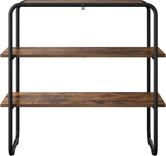 Console Table Made of Wood & Metal Smoked Oak Wood L60xW41xH75cm