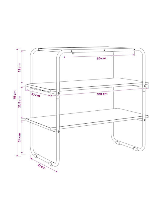 Konsolentisch aus Holz & Metall Grau M100xB41xH75cm