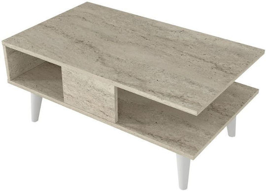 Правоъгълна Централна Кафе Маса Andros Дървена Travertine 90x54x39.6см