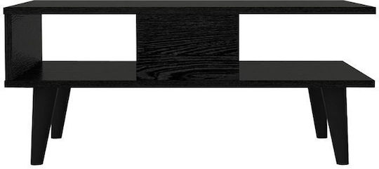 Rectangular Central Coffee Table Andros Wooden Sencron Black W90xD54xH39.6cm