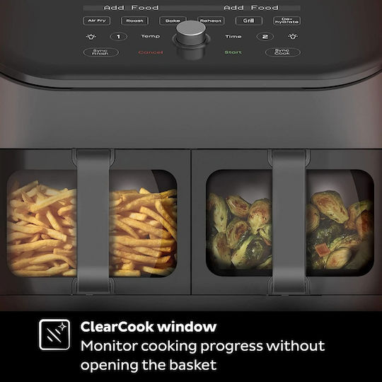 Instant Pot Instant Vortex Plus Air Fryer με Wi-Fi & Διπλό Αποσπώμενο Κάδο 7.6lt Μαύρο