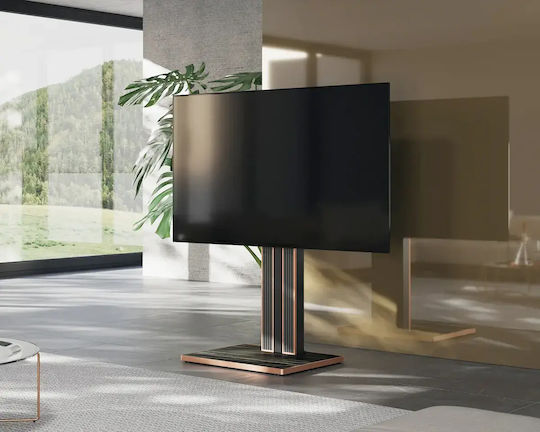Fitueyes Cantor Ft78 Black Floor TV Stand 43"-78" Adjustable Height & Tilt