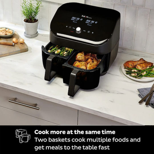 Instant Pot Instant Vortex Plus Air Fryer με Wi-Fi & Διπλό Αποσπώμενο Κάδο 7.6lt Μαύρο