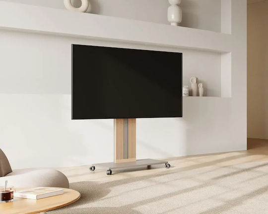 Fitueyes Zen Ft88 Morandi Grey Floor TV Stand 55"-88" Wooden Stand & Adjustable Height