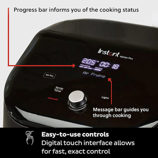 Instant Pot Instant Vortex Plus Air Fryer με Wi-Fi & Διπλό Αποσπώμενο Κάδο 7.6lt Μαύρο