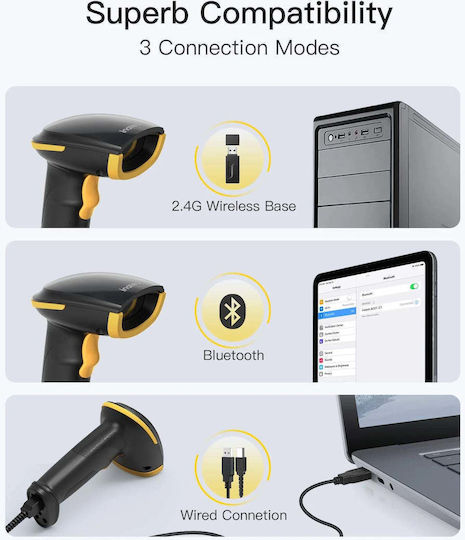 Inateck Bcst Handheld Scanner Wireless with 1D Barcode Reading Capability