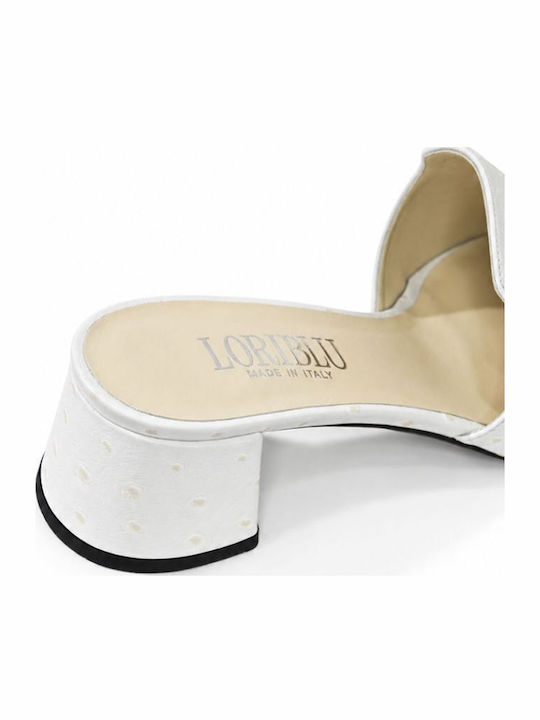 Mules With Low Heel In White Colour