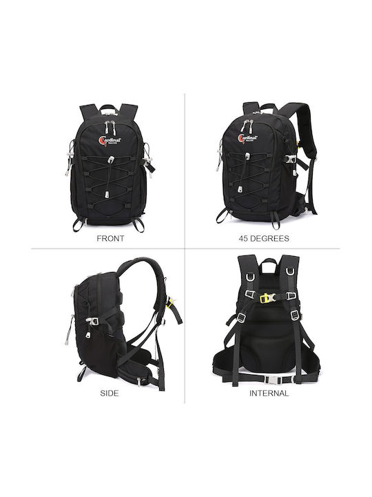 Cardinal Mountaineering Backpack 24L Waterproof Black Daypack