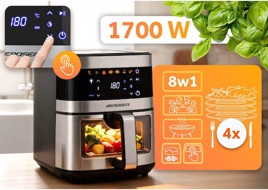Berdsen Air Fryer 4lt Ασημί BD-656