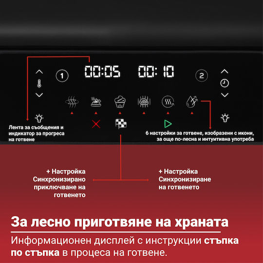Instant Pot Vortex Versazone Air Fryer με Διπλό Αποσπώμενο Κάδο 12lt Μαύρο