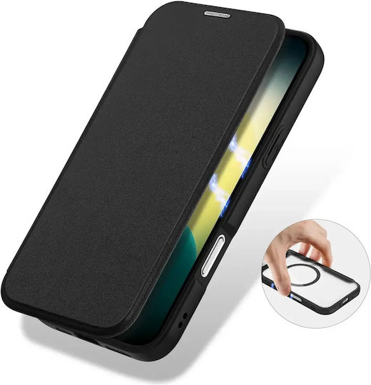 Dux Ducis Skin X Pro Калъф Iphone 17 Air Портмоне Magsafe Съвместим Черен