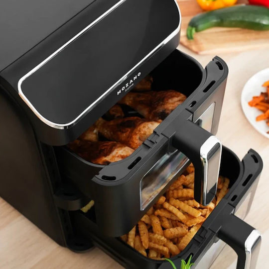 Mozano Home Air Fryer με Διπλό Αποσπώμενο Κάδο 11lt Μαύρο