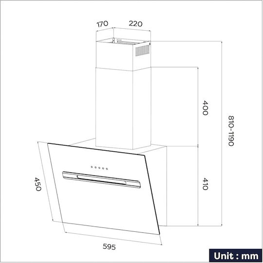 Ciarra Аспиратор Комин Рециклиране 60cm Бял с Wi-Fi