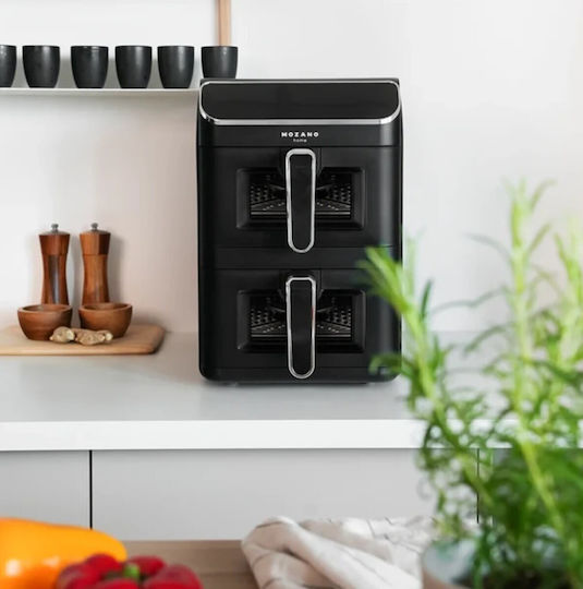 Mozano Home Air Fryer με Διπλό Αποσπώμενο Κάδο 11lt Μαύρο