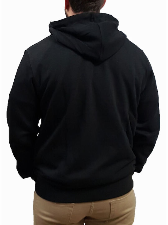 Jack & Jones Φούτερ Black/ Small Logo με Κουκούλα