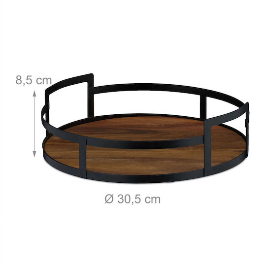 Relaxdays Hölzernes Serviertablett 30.5cm