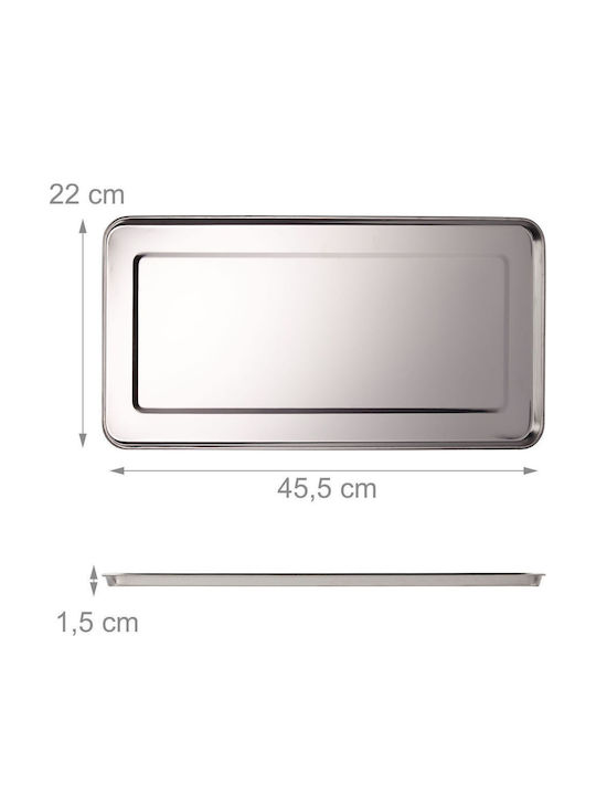 Relaxdays Tavă De Servire Din Inox 22cm 3 Bucăți