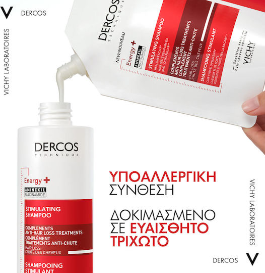 Vichy Dercos Energy+ Refill Σαμπουάν κατά της Τριχόπτωσης για Όλους τους Τύπους Μαλλιών 400ml