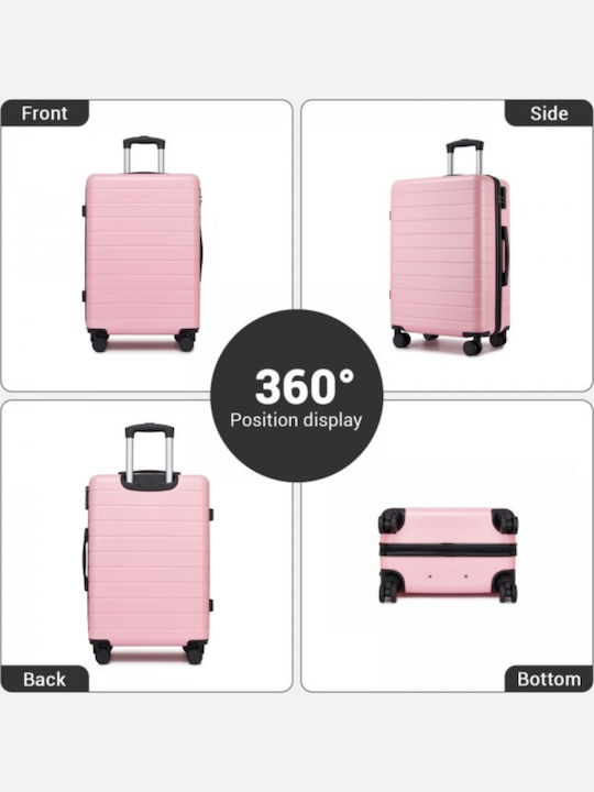 Miss Lulu Cabin Hard Travel Suitcase Pink Height 55cm