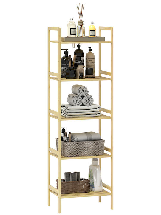 HomCom Regal Badewannenregal Hölzernes 43.5x31.5x142cm