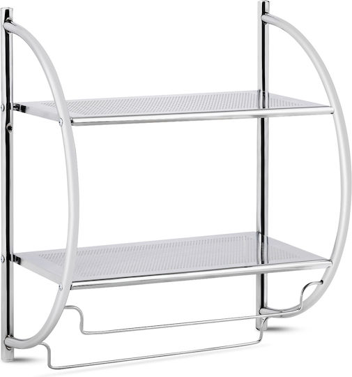 Costway An der Wand montiert Badezimmerregal Metallisch 45x25.5x55cm Silber