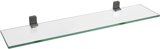 Inter Ceramic Επιτοίχια Ραφιέρα Μπάνιου Γυάλινη Γκρι