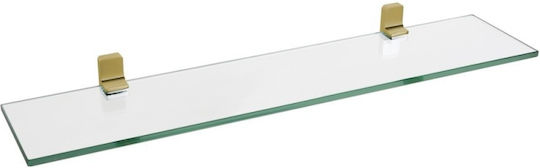 Inter Ceramic Επιτοίχια Ραφιέρα Μπάνιου Γυάλινη Χρυσή