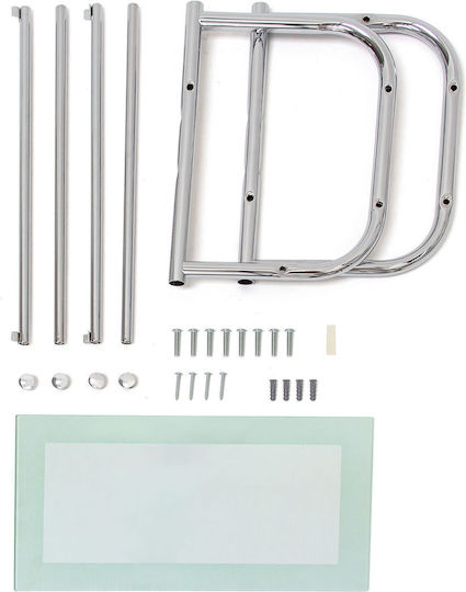 Relaxdays An der Wand montiert Badezimmerregal Metallisch mit 2 Regalböden 34x45x23cm Silber