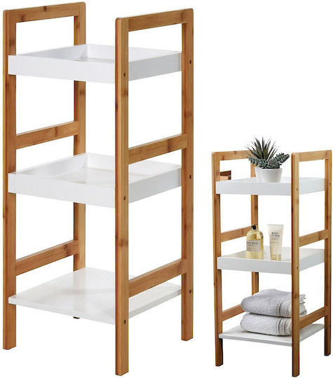 Vilde Επιδαπέδια Ραφιέρα Μπάνιου Bamboo 30x30x72cm Λευκή Vilde Επιδαπέδια Ραφιέρα Μπάνιου Bamboo 30x30x72cm Λευκή