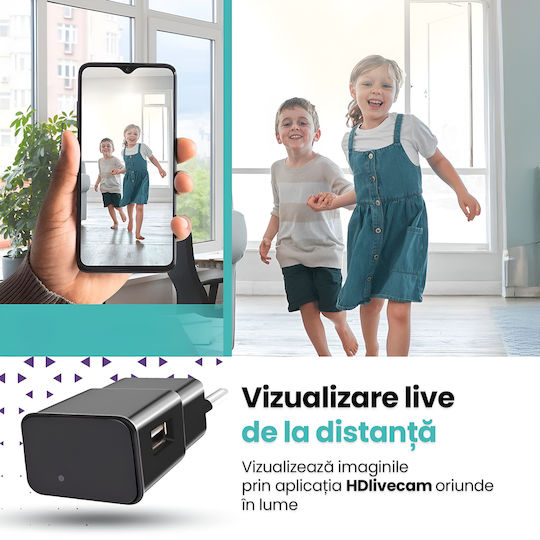 Cameră Spion Ascunsă În Încărcător Usb Wifi Card 128gb Full Hd 1080p Detectare Mișcare Aplicație Hdlivecam Vizualizare Live Înregistrare În Buclă Design Discret