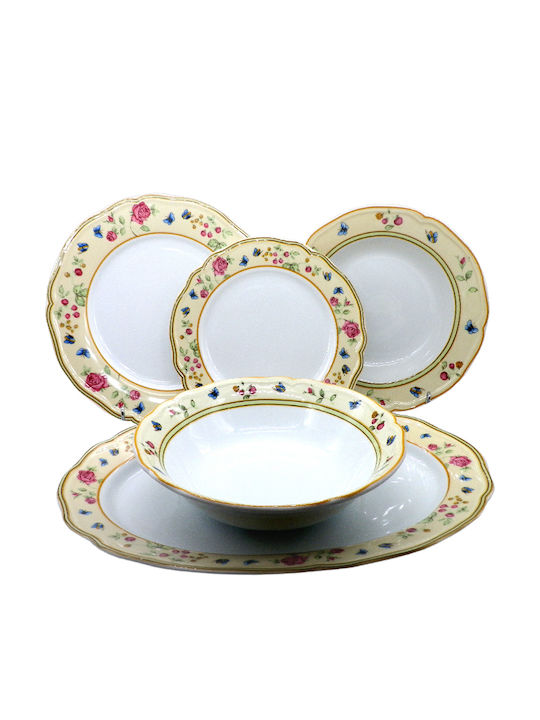AB Geschirrset aus Porzellan Beige 72Stück