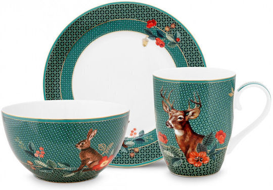 PiP Studio Winter Wonderland Многоцветен Порцелан Сервизи за хранене 3бр
