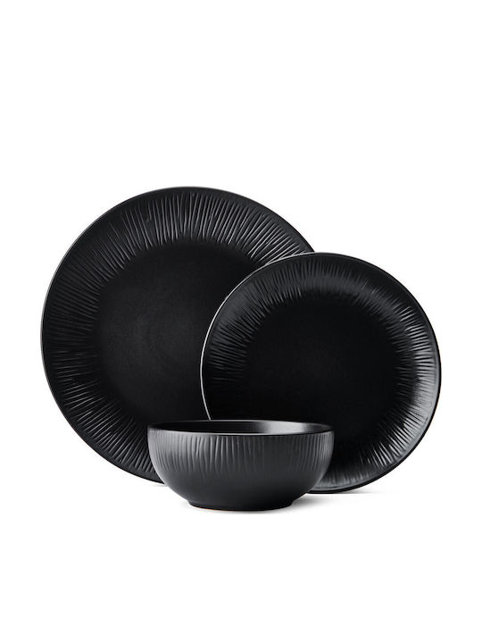 Mikasa Negru Ceramică Set de Vase 12buc