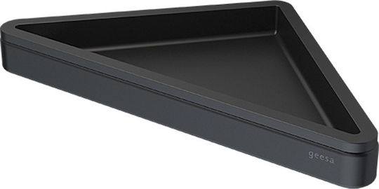 Geesa Frame Γωνιακή Επιτοίχια Ραφιέρα Μπάνιου Μεταλλική με 1 Ράφι 23x17x2.5cm Black Matt